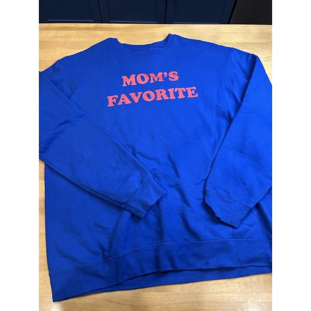 Vtg Moms Favorite True Blue Sweatshirt Crewneck Unbranded L/XL